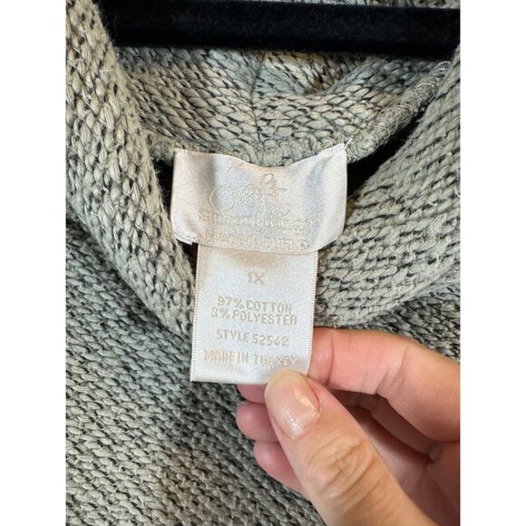 Soft Surroundings Textured Cowl Neck Tunic Long Sleeve Sweater Top Size 1X C2 - Picture 3 of 7